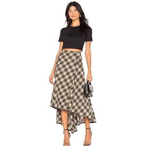 NWT Free people high low plaid skirt